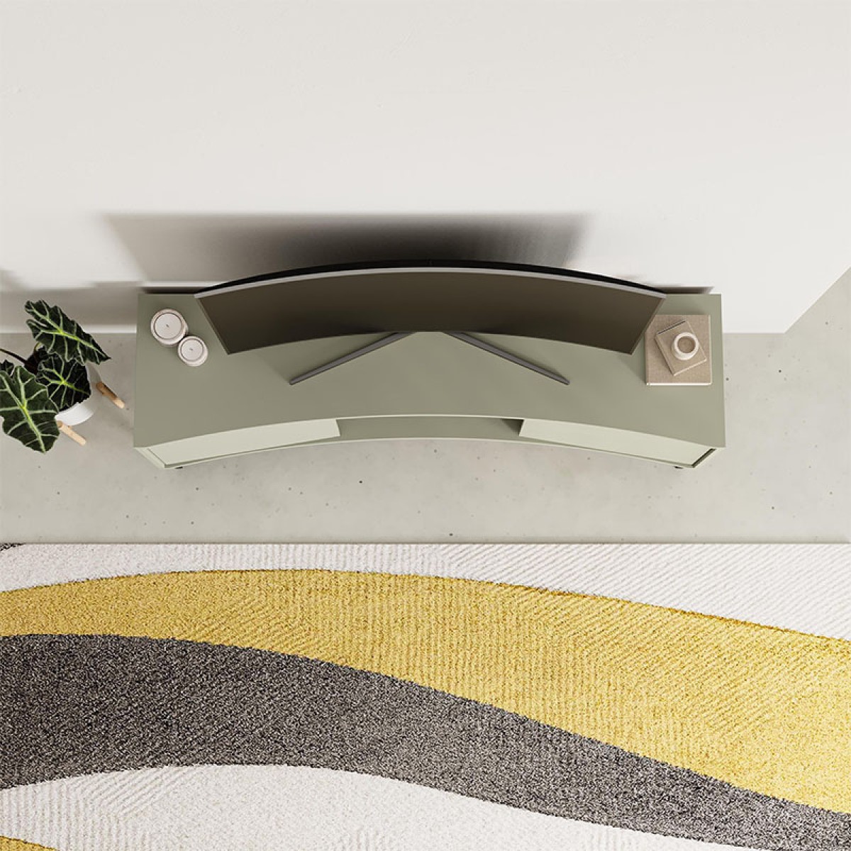 Έπιπλο τηλεόρασης Frem Megapap χρώμα ash green 150x40x55εκ.