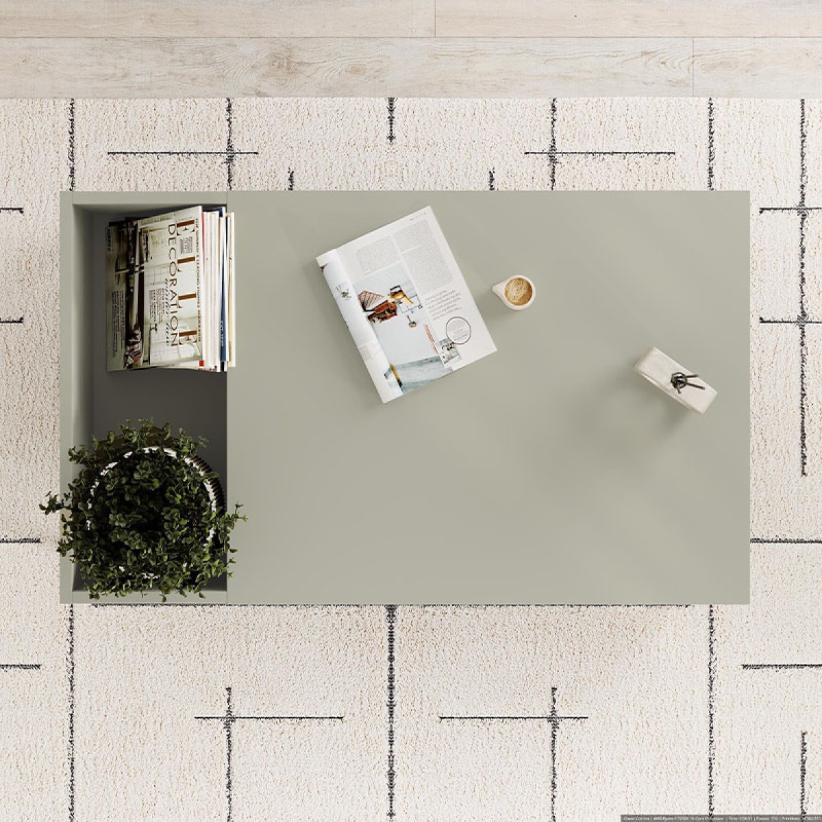 Τραπεζάκι σαλονιού Vena Megapap χρώμα ash green 100x60x42εκ.
