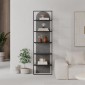 Βιβλιοθήκη Archy Megapap χρώμα γκρι ρετρό 53x31,7x180εκ.
