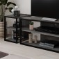 Έπιπλο τηλεόρασης γωνιακό Echo Megapap χρώμα γκρι ρετρό 98x37x45εκ.