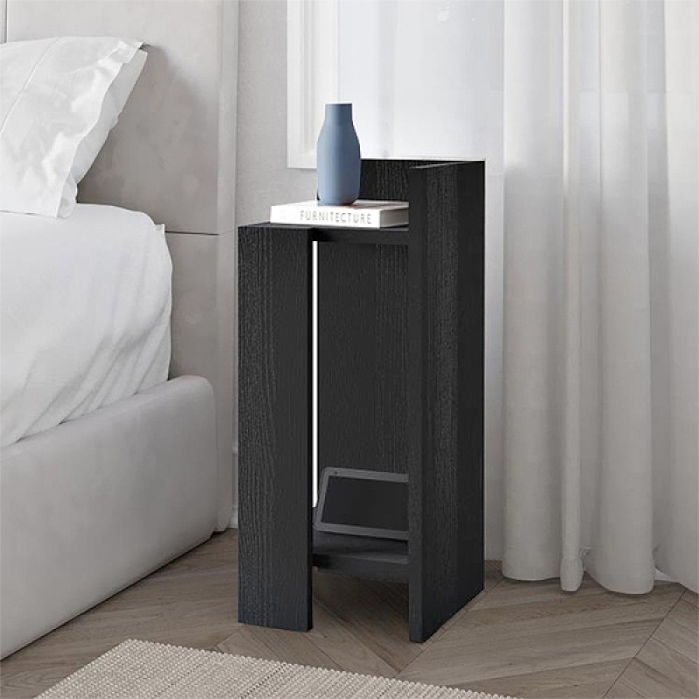 Κομοδίνο Elos Megapap δεξί χρώμα black wood 25x27x60εκ.