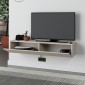 Έπιπλο τηλεόρασης επιτοίχιο Francy Megapap χρώμα sandstone 135x31,7x25εκ.