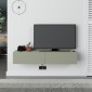 Έπιπλο τηλεόρασης επιτοίχιο Francy Megapap χρώμα ash green 135x31,7x25εκ.