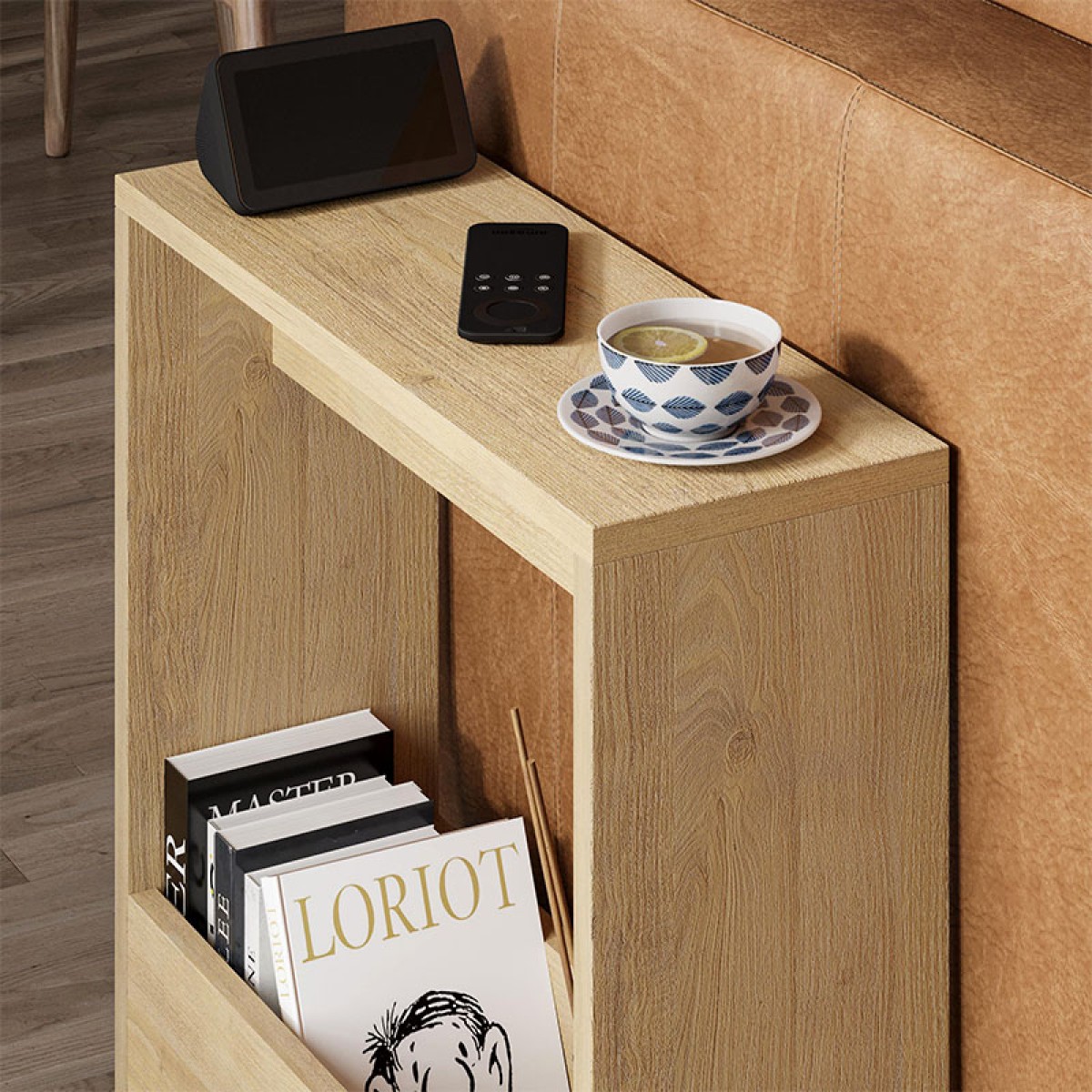 Τραπεζάκι βοηθητικό Simpi Megapap χρώμα sapphire oak 55x20x60εκ.