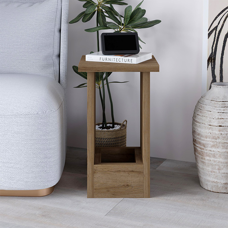 Τραπεζάκι βοηθητικό Tasos Megapap χρώμα sepet oak 30x30x50,3εκ.