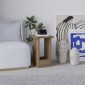 Τραπεζάκι βοηθητικό Tasos Megapap χρώμα sepet oak 30x30x50,3εκ.