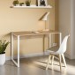 Γραφείο εργασίας Inna Megapap χρώμα sapphire oak - λευκό 100x60x75εκ.