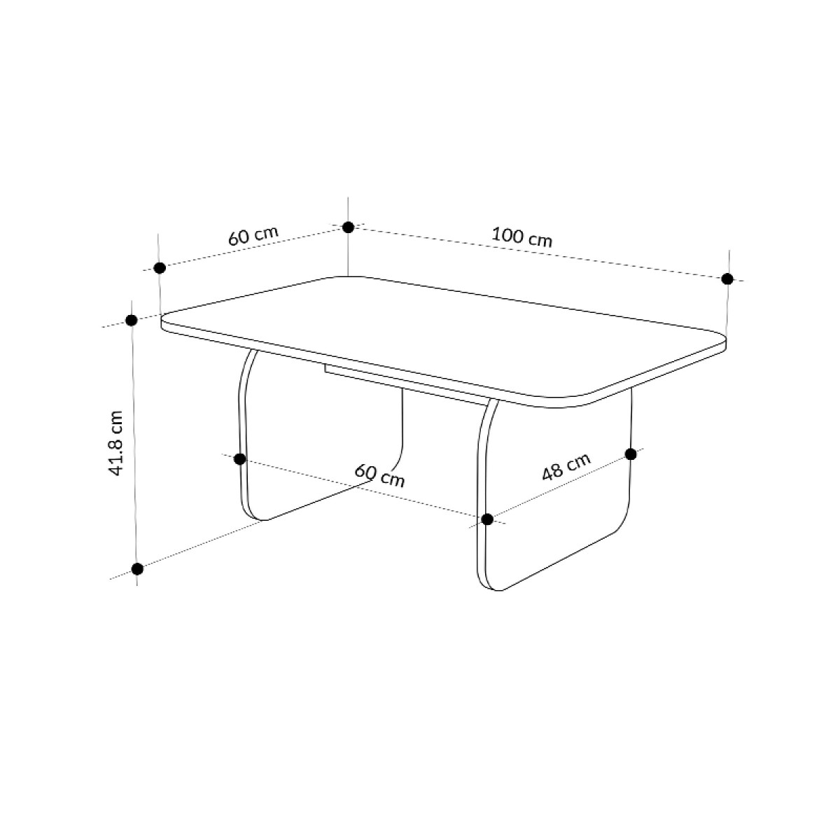 Τραπεζάκι σαλονιού Pietra Megapap χρώμα travertine 100x60x41,8εκ.