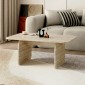 Τραπεζάκι σαλονιού Pietra Megapap χρώμα travertine 100x60x41,8εκ.