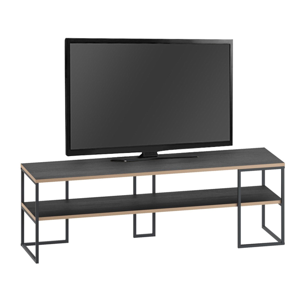 Έπιπλο τηλεόρασης Friday Megapap χρώμα black wood 140x37x45εκ.