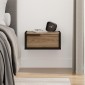 Κομοδίνο επιτοίχιο Eco Megapap χρώμα black wood - καρυδί Ud 40x33x18,5εκ.