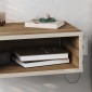 Κομοδίνο επιτοίχιο Brik Megapap με LED χρώμα καρυδί Ud - sandstone 45x30x18εκ.