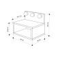 Κομοδίνο επιτοίχιο Treo Megapap με LED χρώμα λευκό 40x30x33,8εκ.