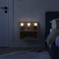 Κομοδίνο επιτοίχιο Treo Megapap με LED χρώμα sapphire oak 40x30x33,8εκ.