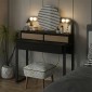 Τουαλέτα με καθρέπτη Lora Megapap με LED χρώμα μαύρο - sapphire oak 96x40x133,4εκ.
