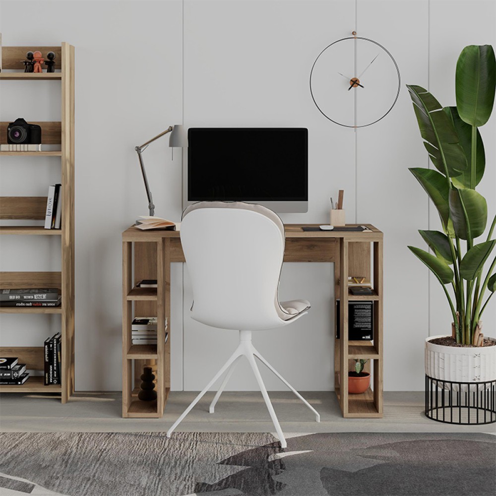 Γραφείο εργασίας Colmar Megapap χρώμα ανοιχτό καρυδί 106x50x75εκ.