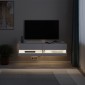 Έπιπλο τηλεόρασης επιτοίχιο Moon Megapap με LED χρώμα λευκό 120x33,8x30εκ.