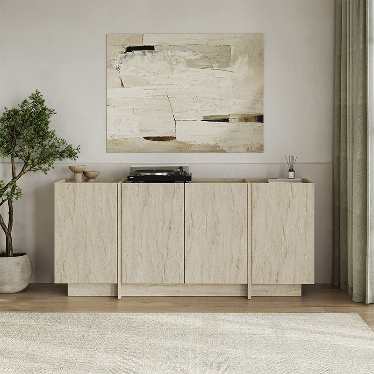 Μπουφές Dorma Megapap χρώμα travertine 180x45x80,2εκ.