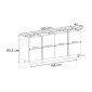 Μπουφές Dorma Megapap χρώμα travertine 180x45x80,2εκ.