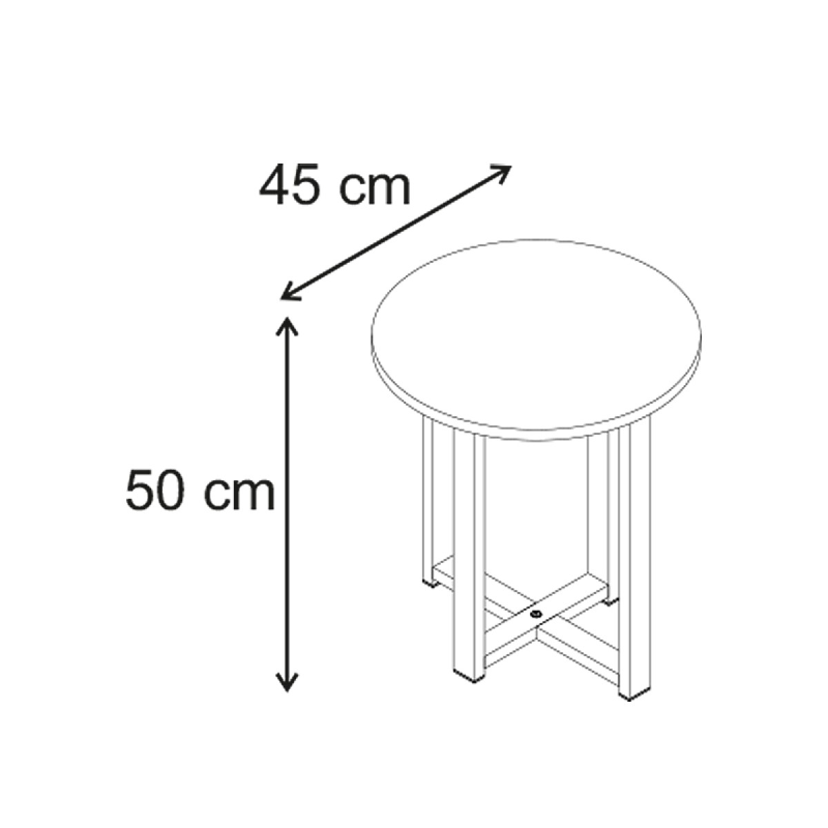 Τραπεζάκι βοηθητικό Mesa Megapap χρώμα sapphire oak Ø45x50εκ.