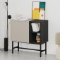 Μπουφές Mona Megapap χρώμα sandstone - black wood 81x40x80εκ.