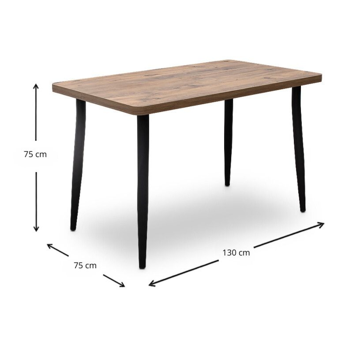 Τραπέζι Levico Megapap Mdf - μεταλλικό χρώμα ακακίας 130x75x75εκ.