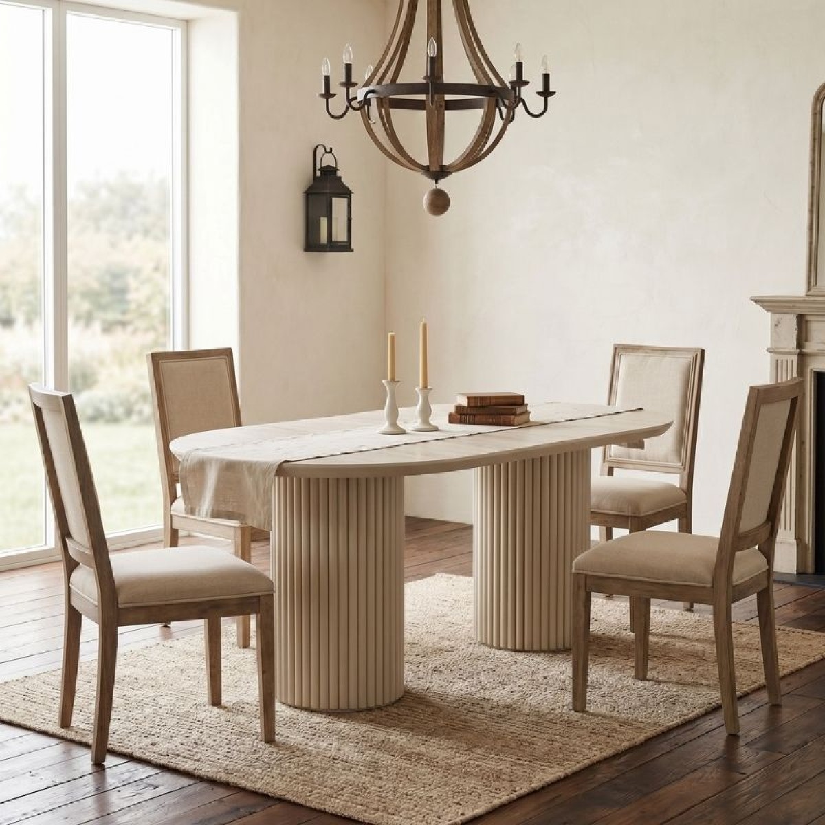 Τραπέζι Hazar Megapap Mdf χρώμα travertine - sandstone 180x90x77εκ.