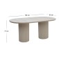 Τραπέζι Hazar Megapap Mdf χρώμα travertine - sandstone 180x90x77εκ.