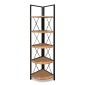 Βιβλιοθήκη γωνιακή Kelsie Megapap χρώμα μαύρο - pine oak 33x33x162εκ.