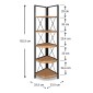 Βιβλιοθήκη γωνιακή Kelsie Megapap χρώμα μαύρο - pine oak 33x33x162εκ.