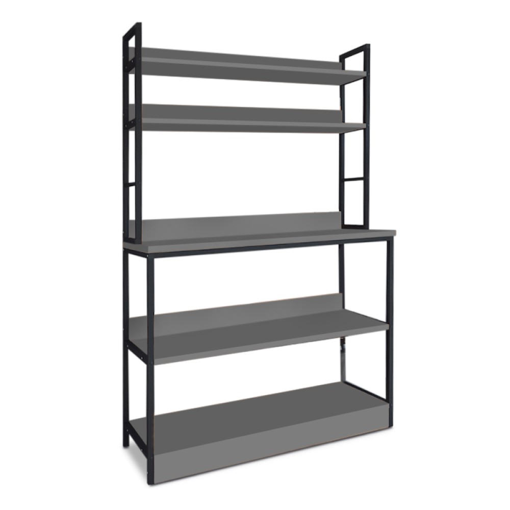 Έπιπλο κουζίνας Foyer Megapap χρώμα μαύρο - ανθρακί 101x36x160,7εκ.