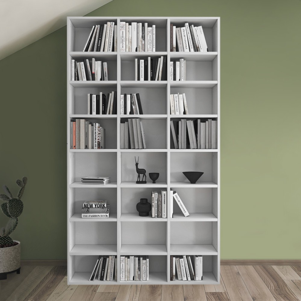 Βιβλιοθήκη Fyodor Megapap χρώμα λευκό 102x16x178εκ.