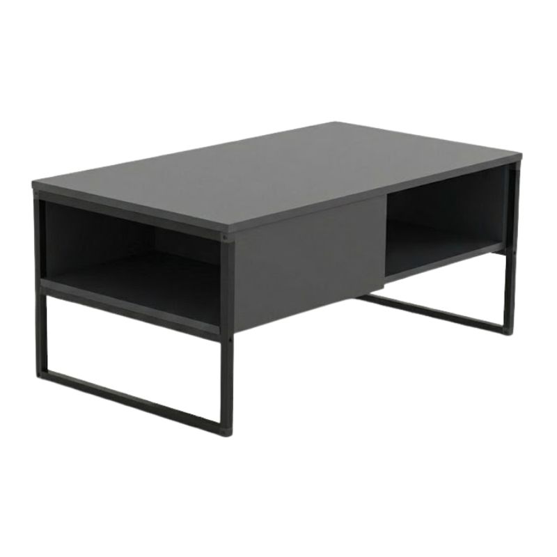 Τραπεζάκι σαλονιού Lawrence Megapap χρώμα ανθρακί 105x60x46εκ.