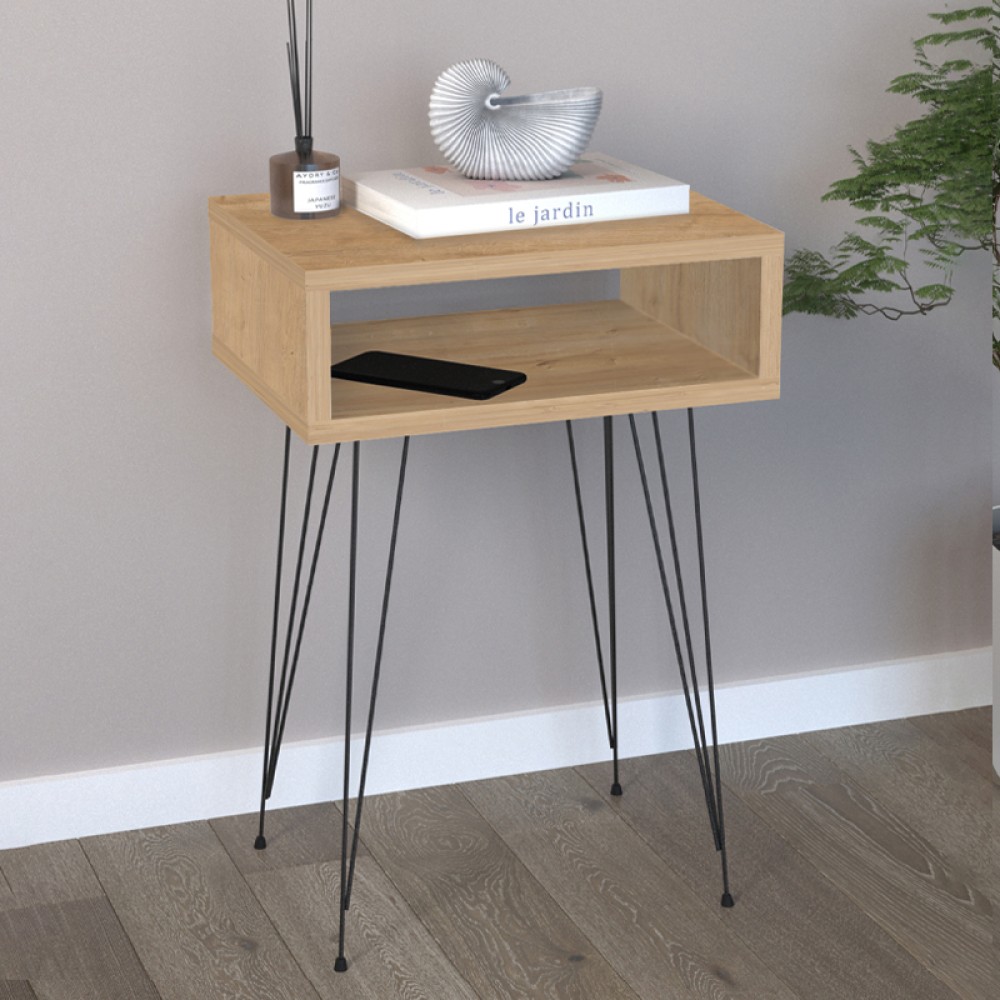 Κομοδίνο Scott Megapap χρώμα sapphire oak 40x30x60εκ.