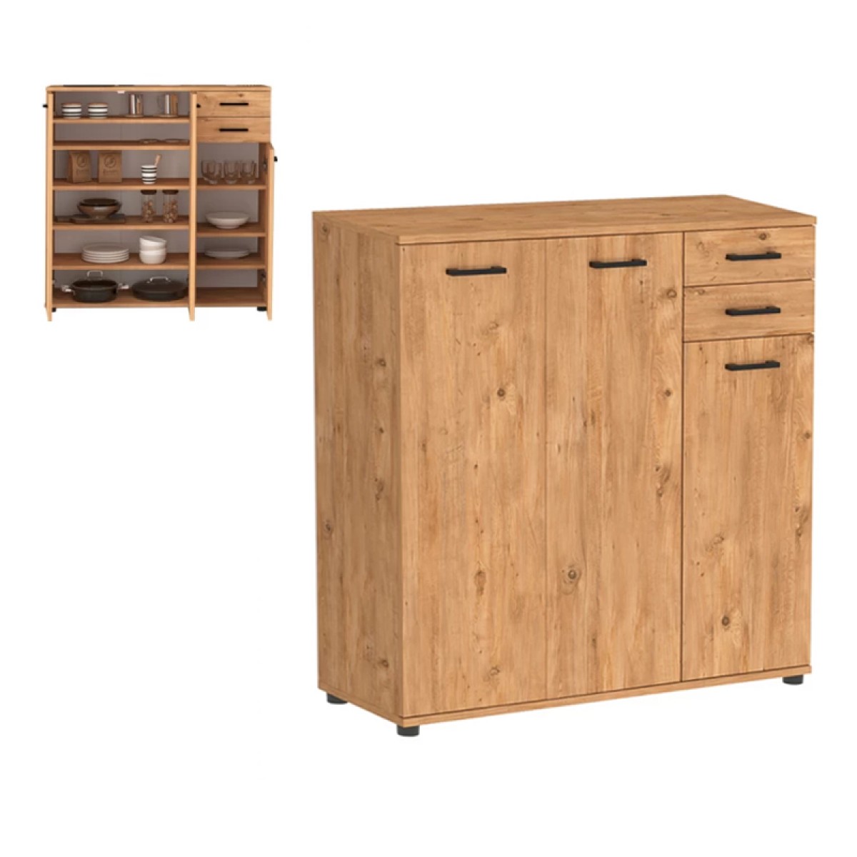 Παπουτσοθήκη - Ντουλάπι Polly Megapap χρώμα pine oak 108x35x108εκ.