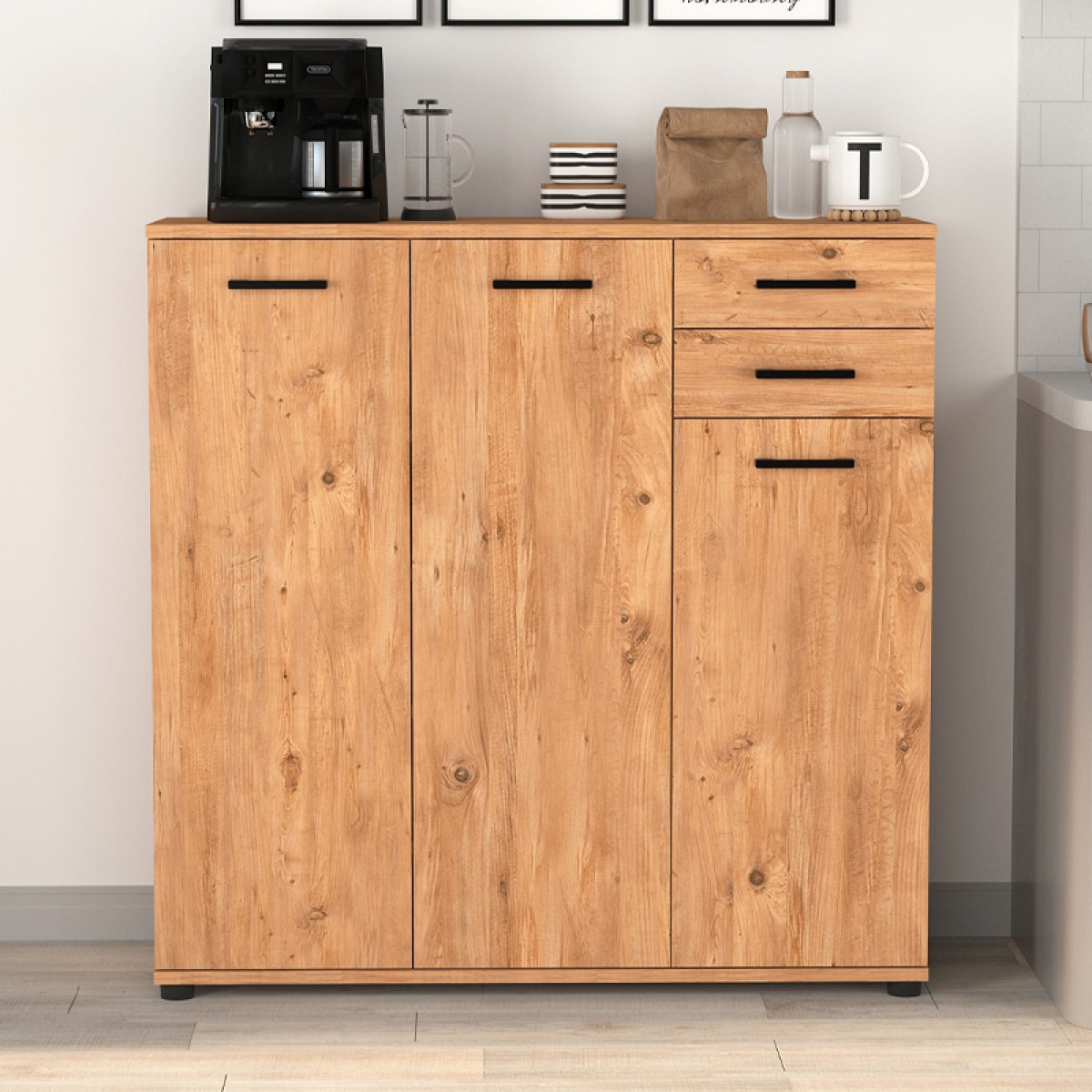 Παπουτσοθήκη - Ντουλάπι Polly Megapap χρώμα pine oak 108x35x108εκ.