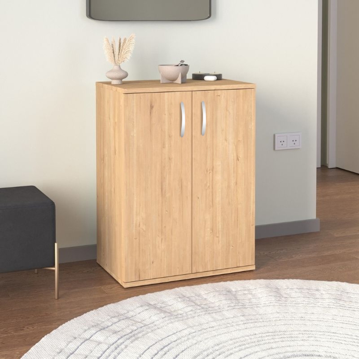 Παπουτσοθήκη - Ντουλάπι Manolo Megapap χρώμα sapphire oak 60x38x81,4εκ.