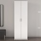 Παπουτσοθήκη Renso Megapap δίφυλλη χρώμα λευκό 59,8x37,8x178,5εκ.
