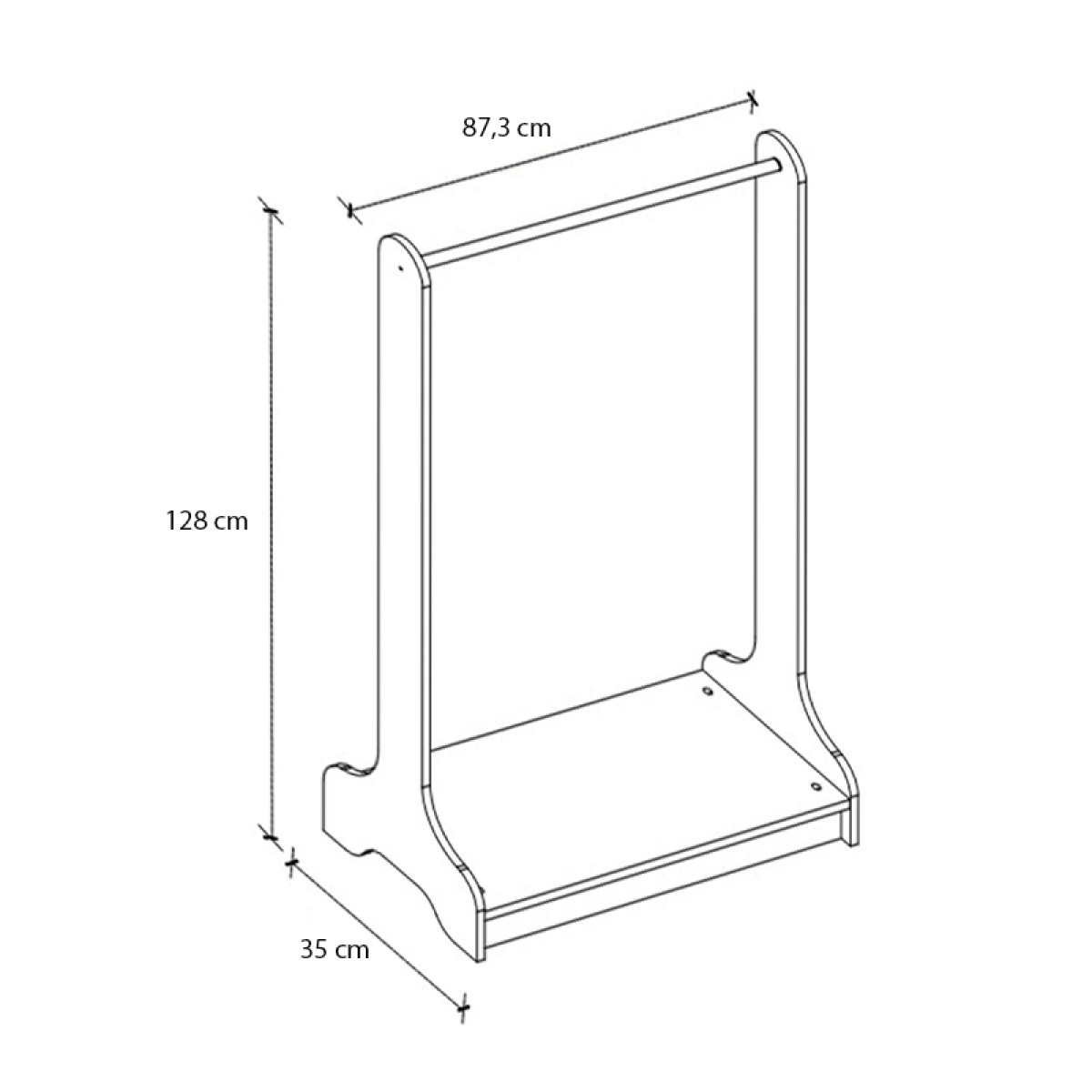 Έπιπλο εισόδου Belgum Megapap χρώμα λευκό 87,3x35x128εκ.