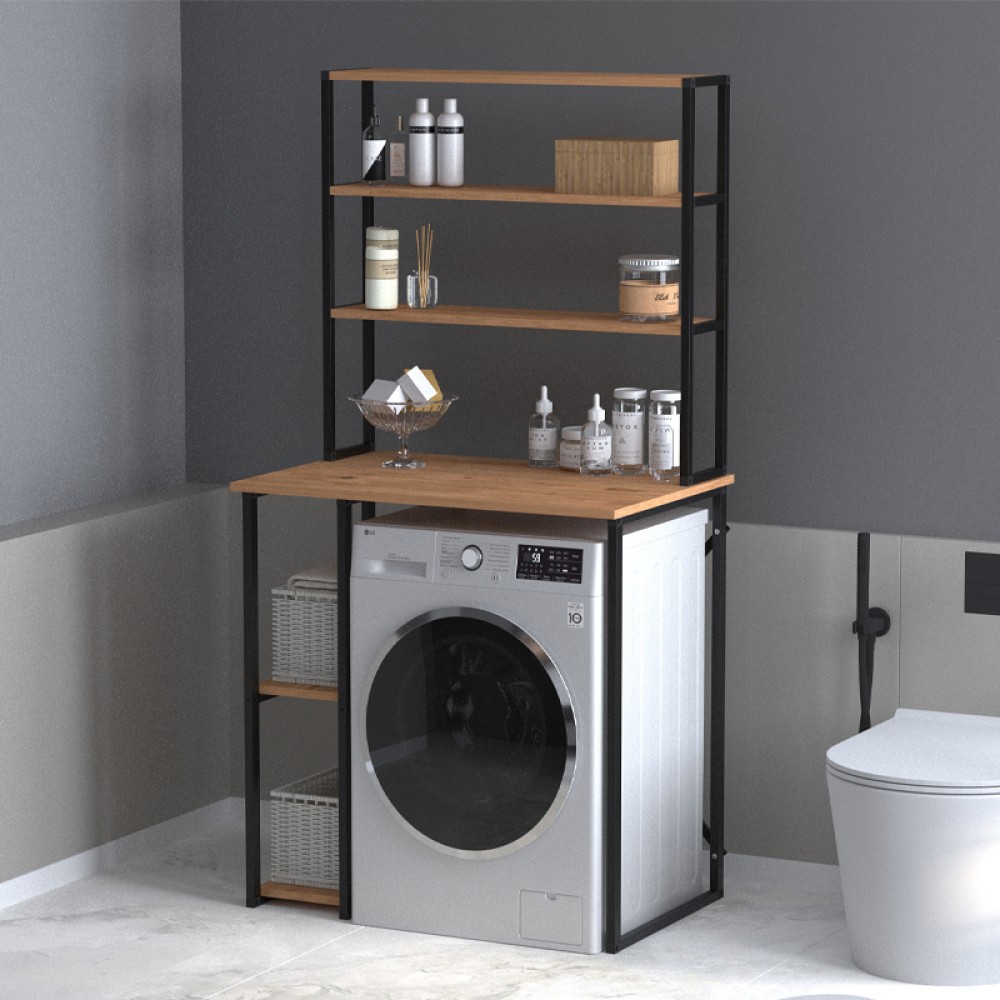 Έπιπλο πλυντηρίου Berkus Megapap χρώμα pine oak 90x60x178εκ.