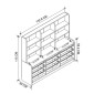 Βιβλιοθήκη Obia Megapap με 9 συρτάρια χρώμα λευκό 132,6x30x115εκ.