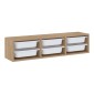 Συρταριέρα επιτοίχια Pavia Megapap με 6 συρτάρια χρώμα sapphire oak 132x31x30,7εκ.