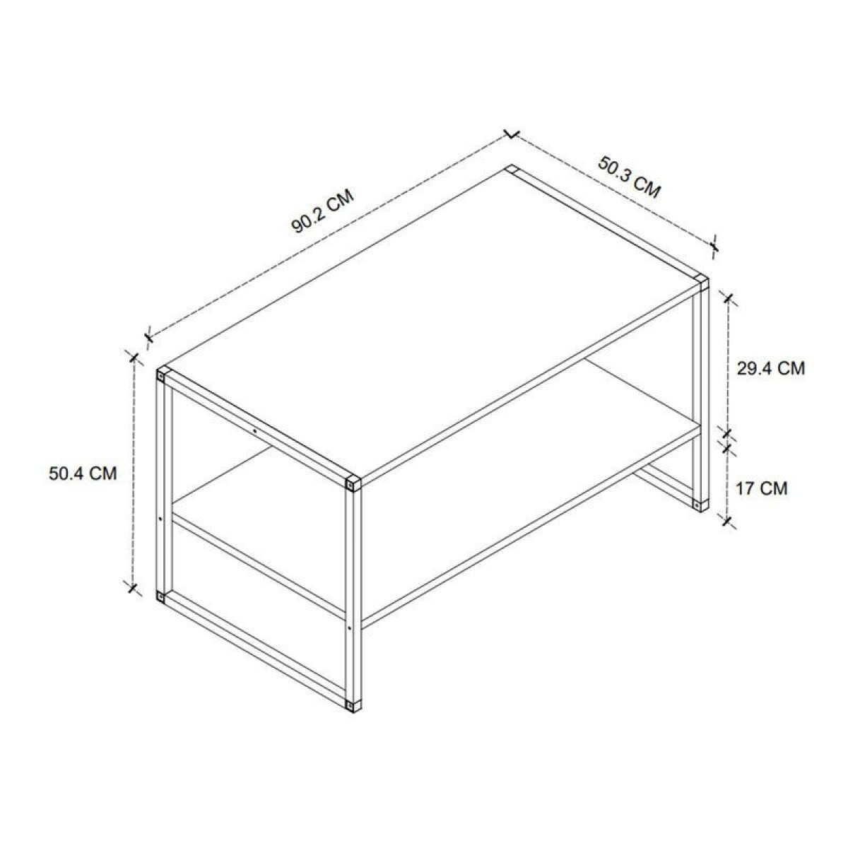 Τραπεζάκι σαλονιού Giza Megapap χρώμα rustic καρυδί 90,2x50,3x50,4εκ.