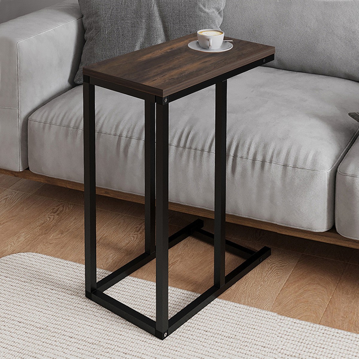 Τραπεζάκι βοηθητικό Agiro Megapap χρώμα rustic καρυδί 45,7x25,5x62,9εκ.