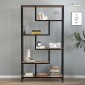 Βιβλιοθήκη Larissa Megapap χρώμα μαύρο - pine oak 90x30x159εκ.