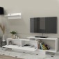 Έπιπλο τηλεόρασης Novara Megapap από μελαμίνη χρώμα λευκό 180x29,6x45εκ.