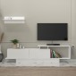 Έπιπλο τηλεόρασης Novara Megapap από μελαμίνη χρώμα λευκό 180x29,6x45εκ.