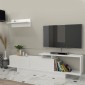 Έπιπλο τηλεόρασης Novara Megapap από μελαμίνη χρώμα λευκό 180x29,6x45εκ.