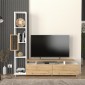 Σύνθεση τηλεόρασης Tulip Megapap χρώμα λευκό - sepet oak 160x29,5x160εκ.