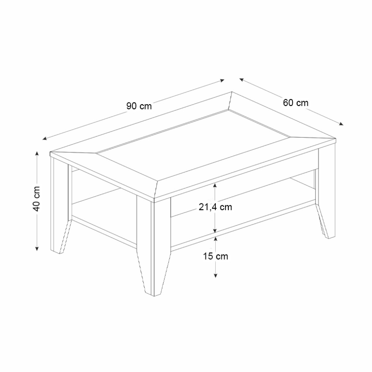 Τραπεζάκι σαλονιού Madura Megapap από μελαμίνη χρώμα sapphire oak 90x60x40εκ.